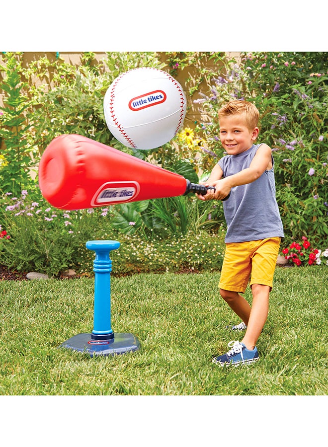 Little Tikes Totally Huge Sports T-Ball Set, 8-inch ball, Inflatable bat with plastic handle