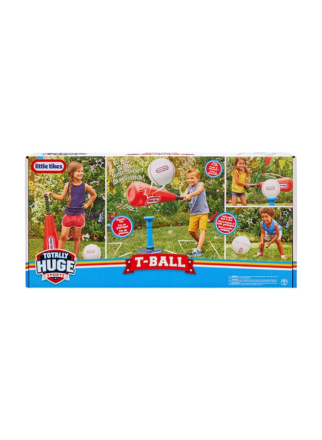 Little Tikes Totally Huge Sports T-Ball Set, 8-inch ball, Inflatable bat with plastic handle