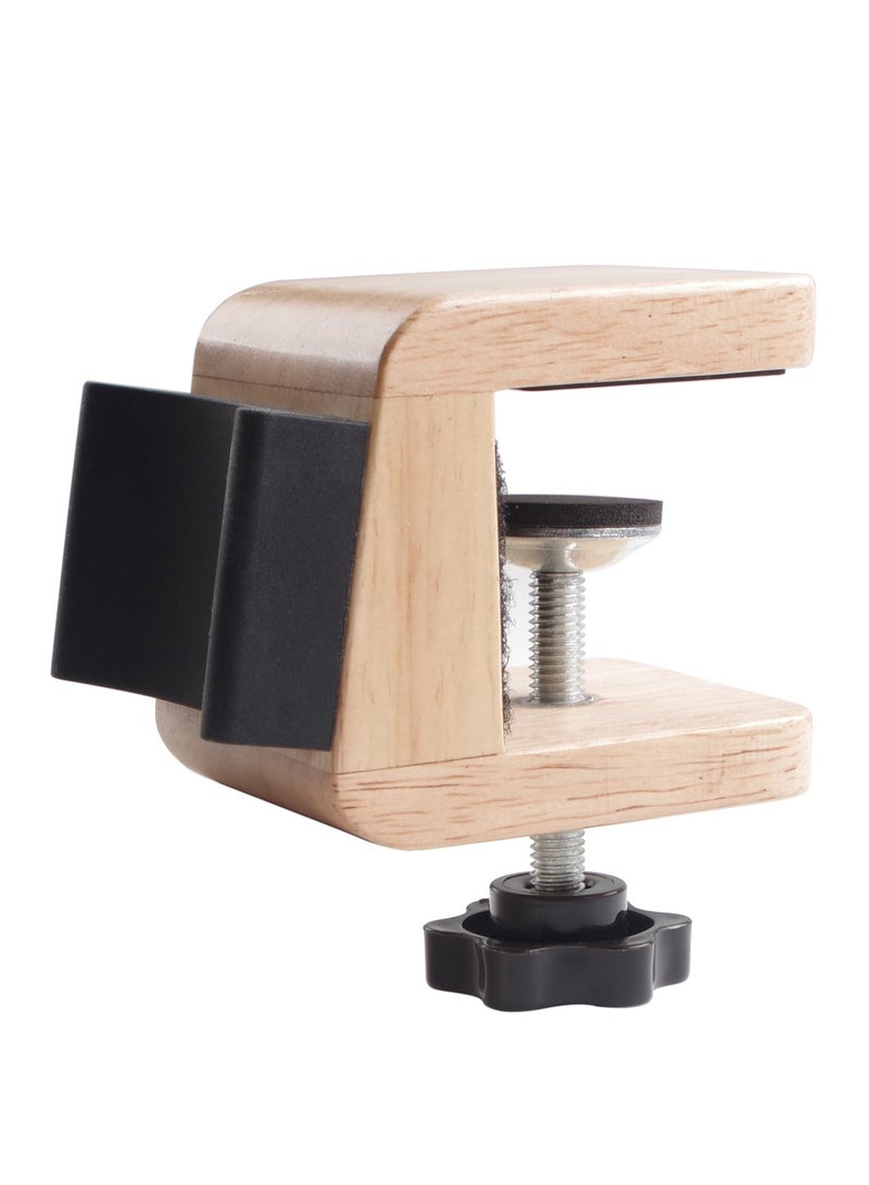 Wooden Guitar Stand Holder, Portable Neck Rest Cradle Adjustable Desk Edge Clamp Fits Table Tops up to 3.5cm Thick, Holds Single Acoustic, Electric Guitar, Bass