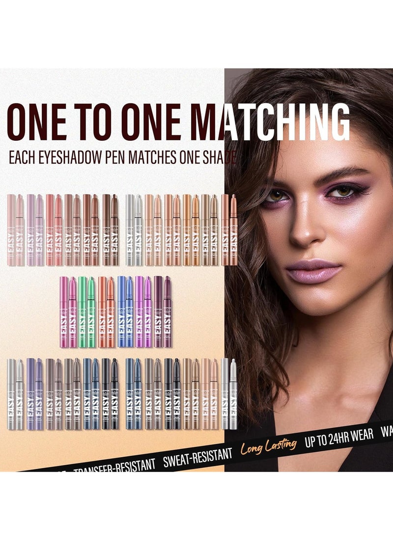6 PCS Eyeshadow Stick Set, Waterproof Multi-Color Eyeshadow Pen Set, Cream Eye Shadow Sticks Set, Waterproof Matte, Long-Lasting Eye Makeup Kit, Natural & Shimmer Shades Contour Stick (#B)