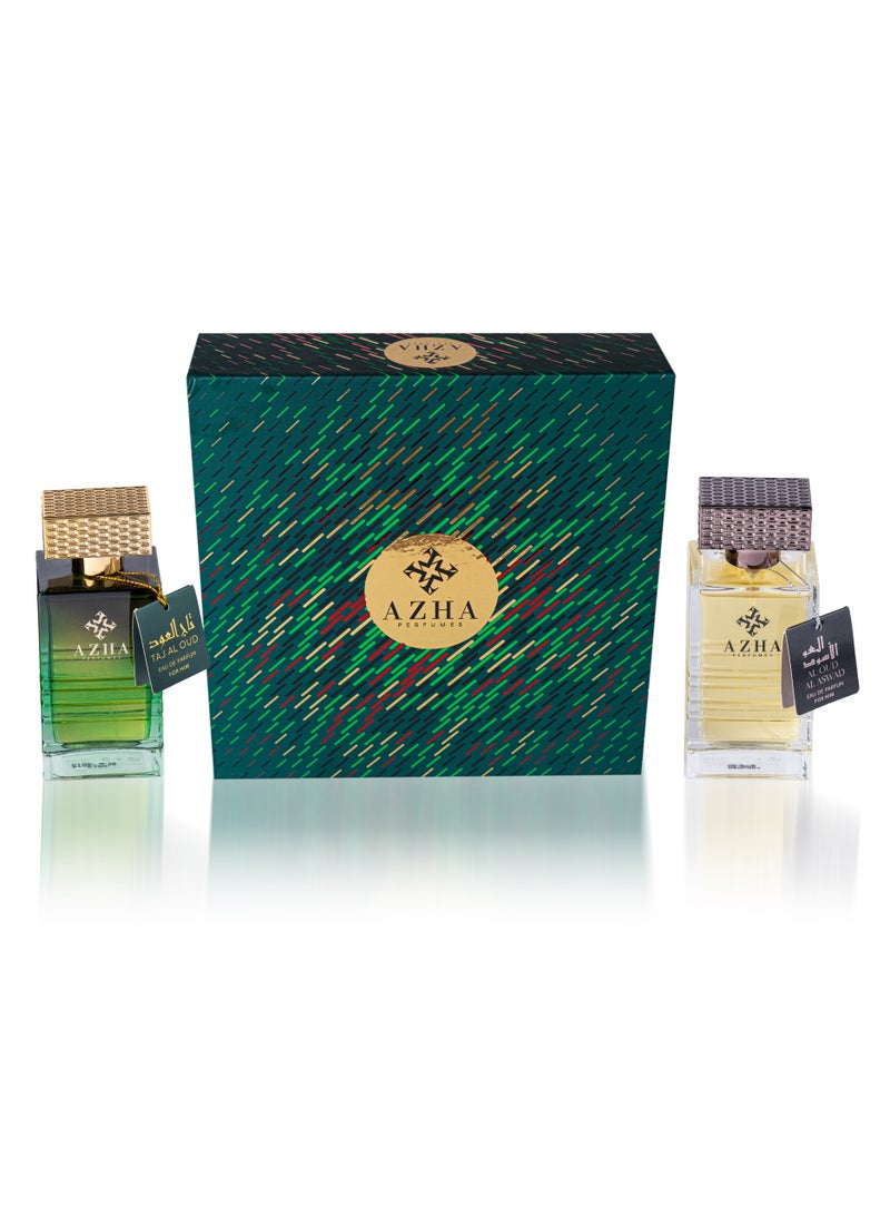 Azha Perfumes - 2Pc Gift Set Amber Malaky EDP 100 ml + Taj Al Oud EDP 100 ml for Men