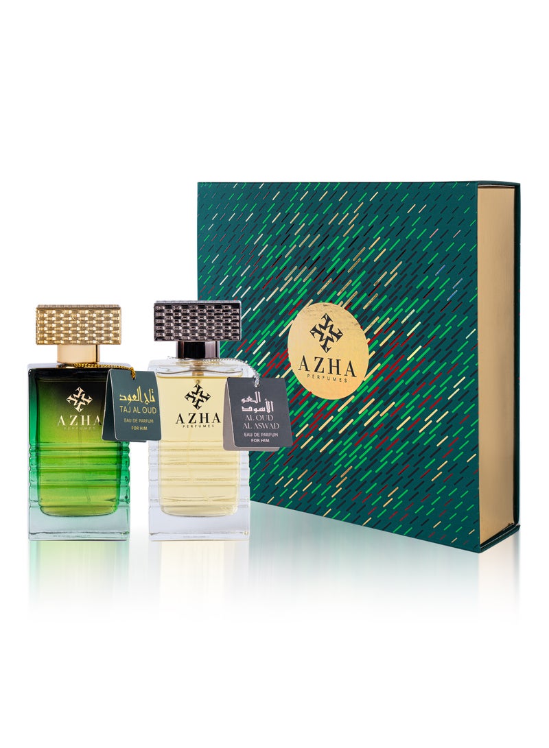 Azha Perfumes - 2Pc Gift Set Amber Malaky EDP 100 ml + Taj Al Oud EDP 100 ml for Men