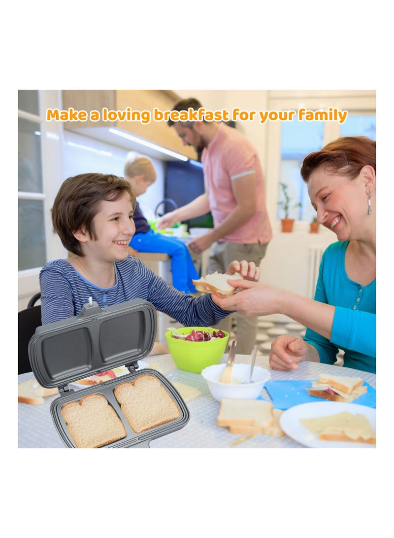 Sandwich Maker, Double-Sided Sandwich Baking Pan, Grilled Cheese Maker, Non Stick Frying Pan, Removable Handle, Flip Grill Pan, Sandwich Baking Tray for Breakfast Pancakes, Omelets and Toast