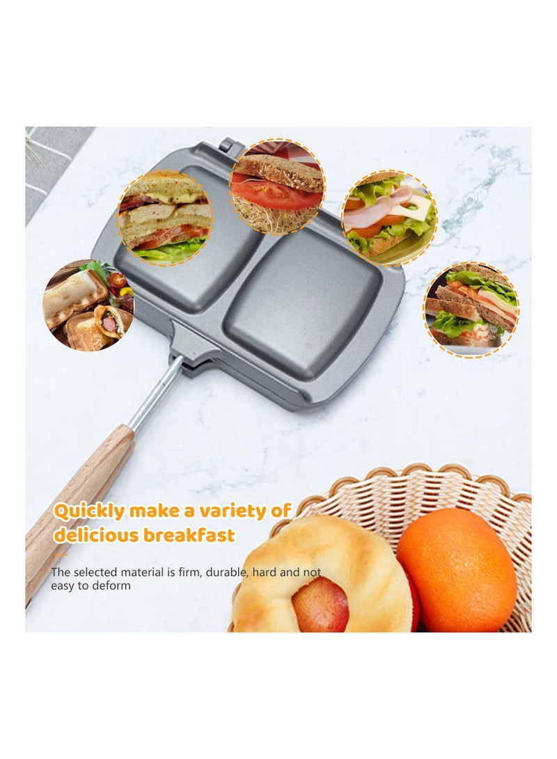 Sandwich Maker, Double-Sided Sandwich Baking Pan, Grilled Cheese Maker, Non Stick Frying Pan, Removable Handle, Flip Grill Pan, Sandwich Baking Tray for Breakfast Pancakes, Omelets and Toast