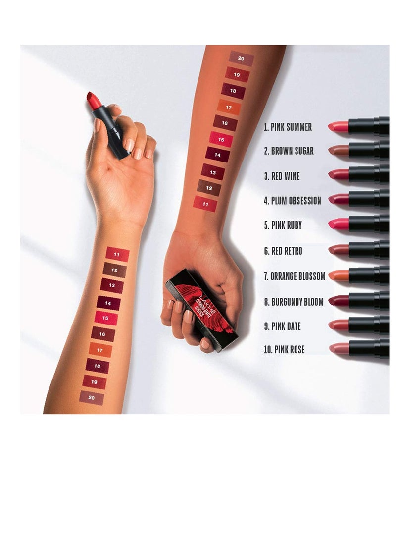 LAKMÉ Cushion Matte Lipstick Brown Sugar Long Lasting Comfortable Velvet Matte Finish Waterproof Non Drying Creamy Matte Bullet Lipstick 4.5G