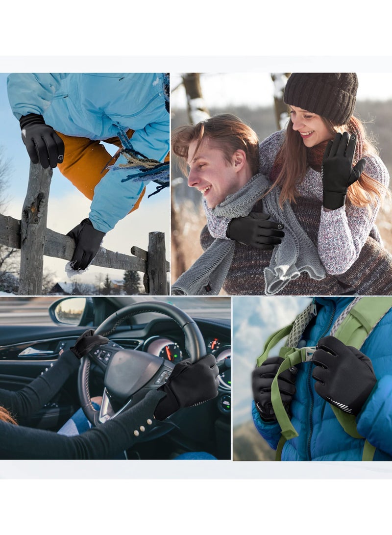 Winter Gloves Women Men Ski Gloves Liners Thermal Warm Touch Screen, Perfect for Cycling, Running, Driving, Hiking, Walking, Texting, Freezer Work, Gardening and Daily Activities (Black)