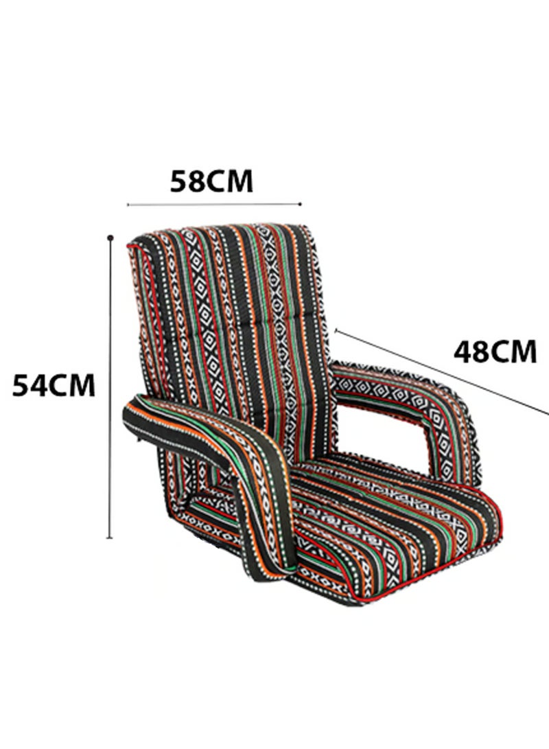 GO2CAMPS Camping Chair Hand Support, Sand Desert Floor Sitting Chair, Lazy Chair Adjustable Angles Padded Back Support, Arabic Majlis Chair, Fold Flat for Meditation, Yoga Chair, Reading, TV Watching, Gaming