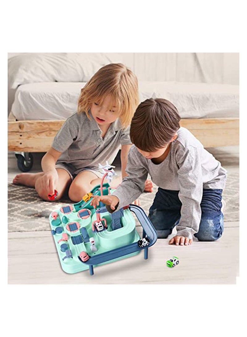 Kids Race Tracks for Boys Car Adventure Toys Gifts for Age 2 3 4 5 6 Year Old Boys Girls, Puzzle Car Tracks Playsets City Rescue Toy Preschool Educational Car Toys Games for Toddlers