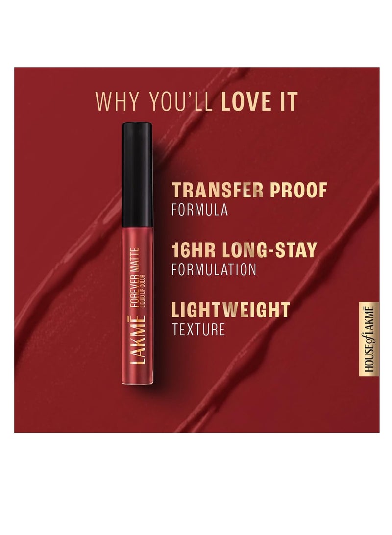 Lakmé Forever Matte Liquid Lip Colour Red Sangria 5.6 ml