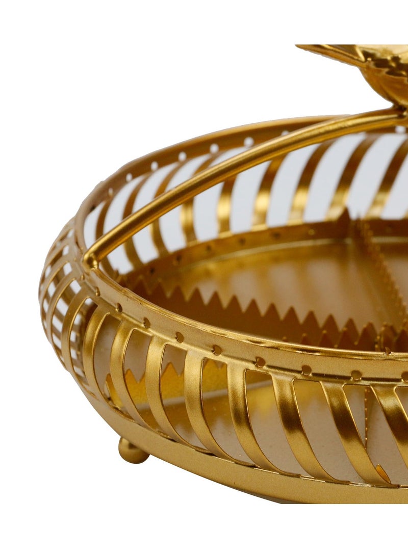 Mosquito Coil Holder, Portable Mosquito Coil Holder, Incense coils Holder with Round Handle Fireproof & Scaldproof Incense Burner for Home, Outdoor (Gold Birdcage)