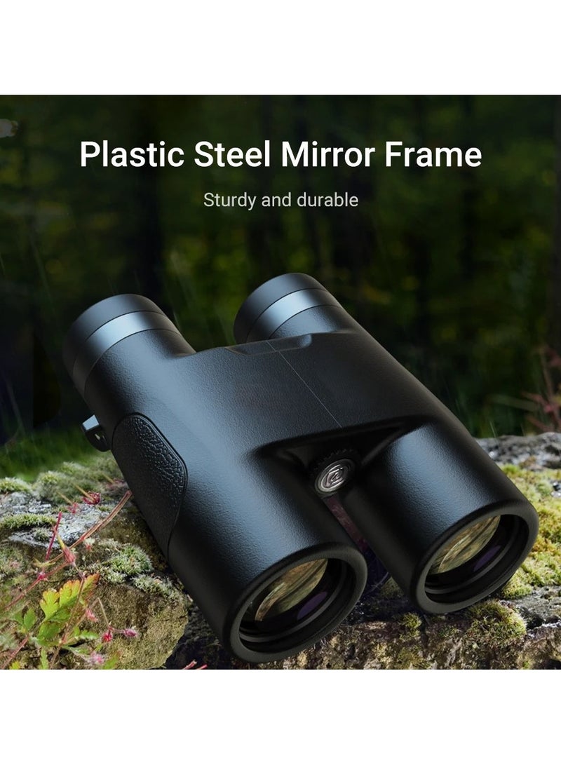 HD Binocular For Adults Focus Free Binoculars With Super Bright Large View Waterproof Binoculars For Hunting Bird Watching Travel Prism FMC Lens With Two Straps & Carrying Bag