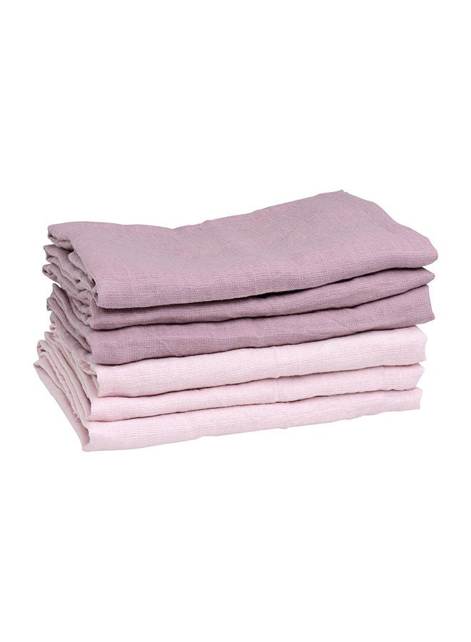 Organic Muslin Towel, Rose/Heath Flower 6 - Pack