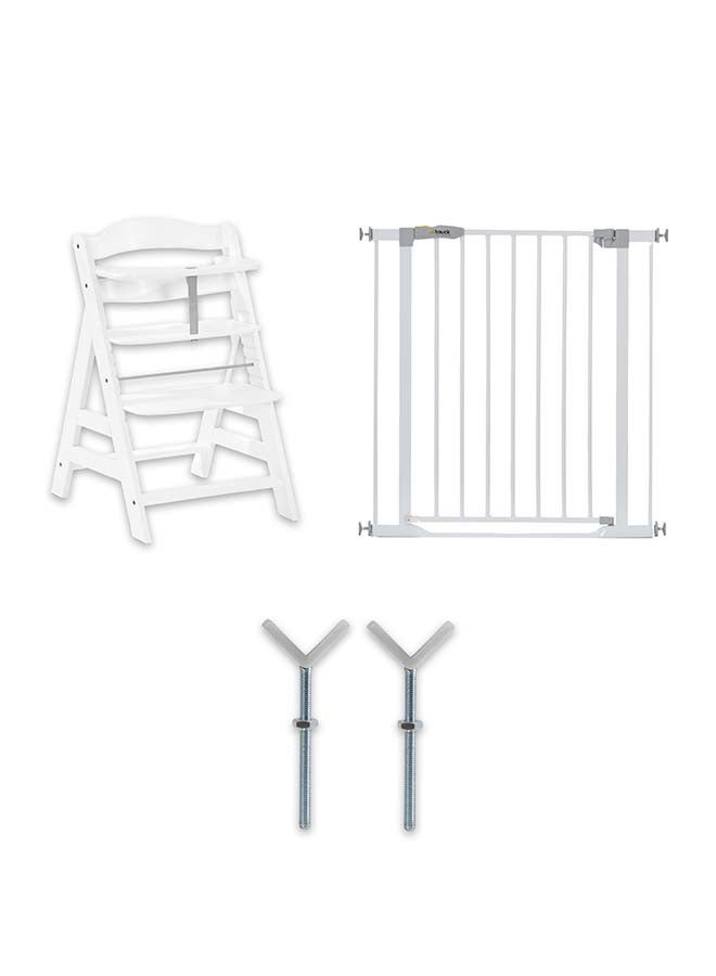 Open'N Stop Safety Gate W/ 9 cm Extension - White With Y-Spindel Safety Gate Accessories With High Chairs AlphaWith White