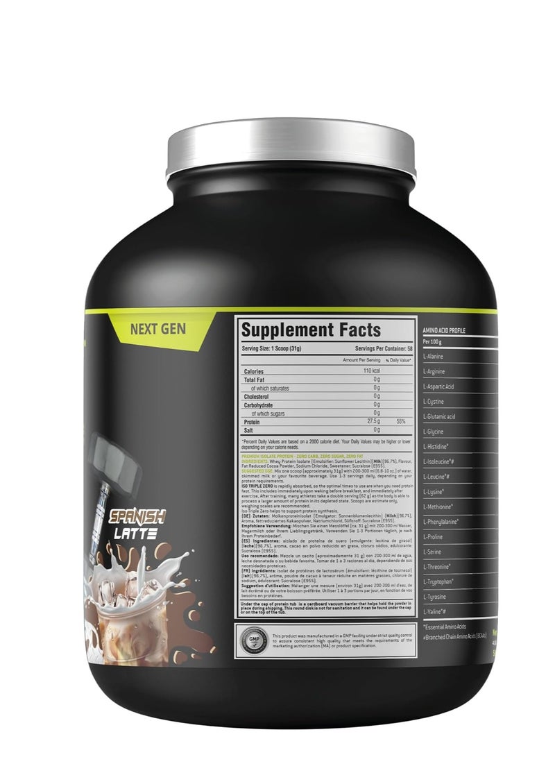 Laperva - Iso Triple Zero Whey Protein Isolate Next Generation, Spanish Latte, 4 LB