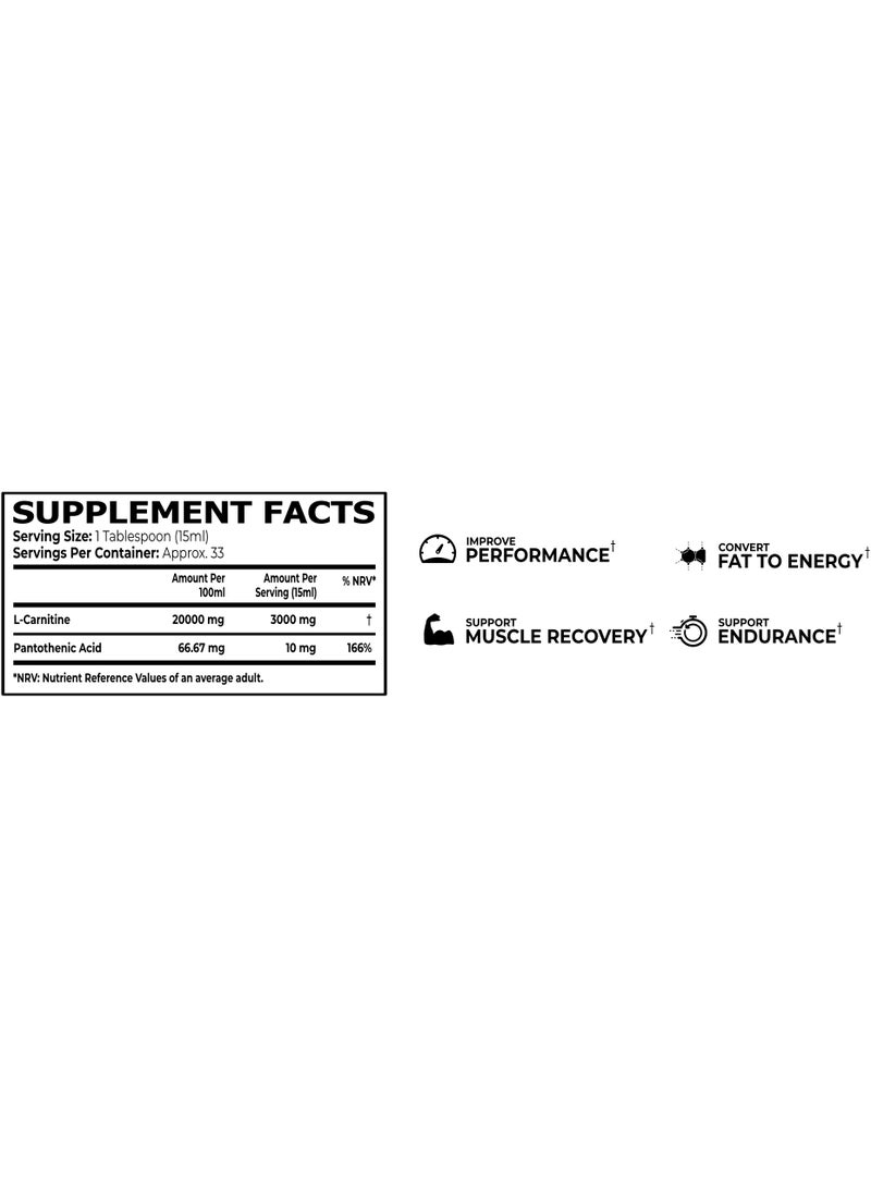 Core Champs L-Carnitine 500ml Mango Pineapple Flavor 33 Servings