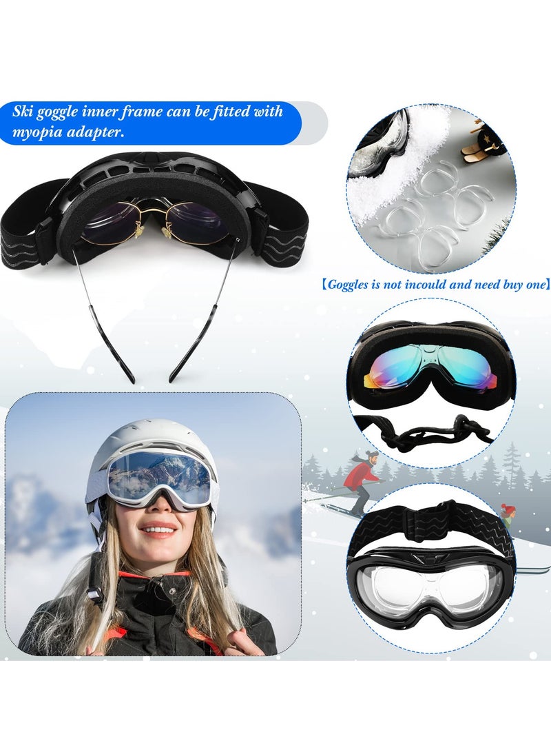 Ski Goggles RX Insert Optical Adaptor Ski and Snowboard Goggle Insert Adaptor Optical Insert for Glasses Wearers Universal Size Inner Frame for Snowboard Motorcycle Goggle 4 Pieces