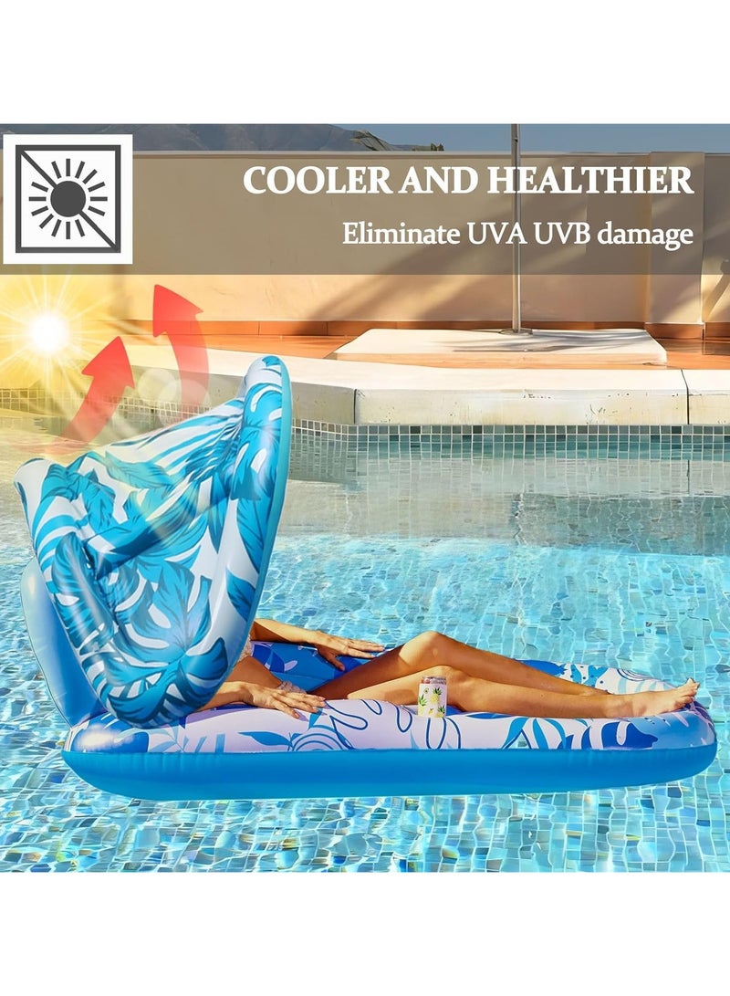 Swimming Hammock Pool Float, Multi-Purpose 4-in-1 Water Floating Chair Rafts (Saddle, Lounge Chair, Hammock, Drifter) for Swimming Pool, Pool Floats Chair Inflatable Floating Bed