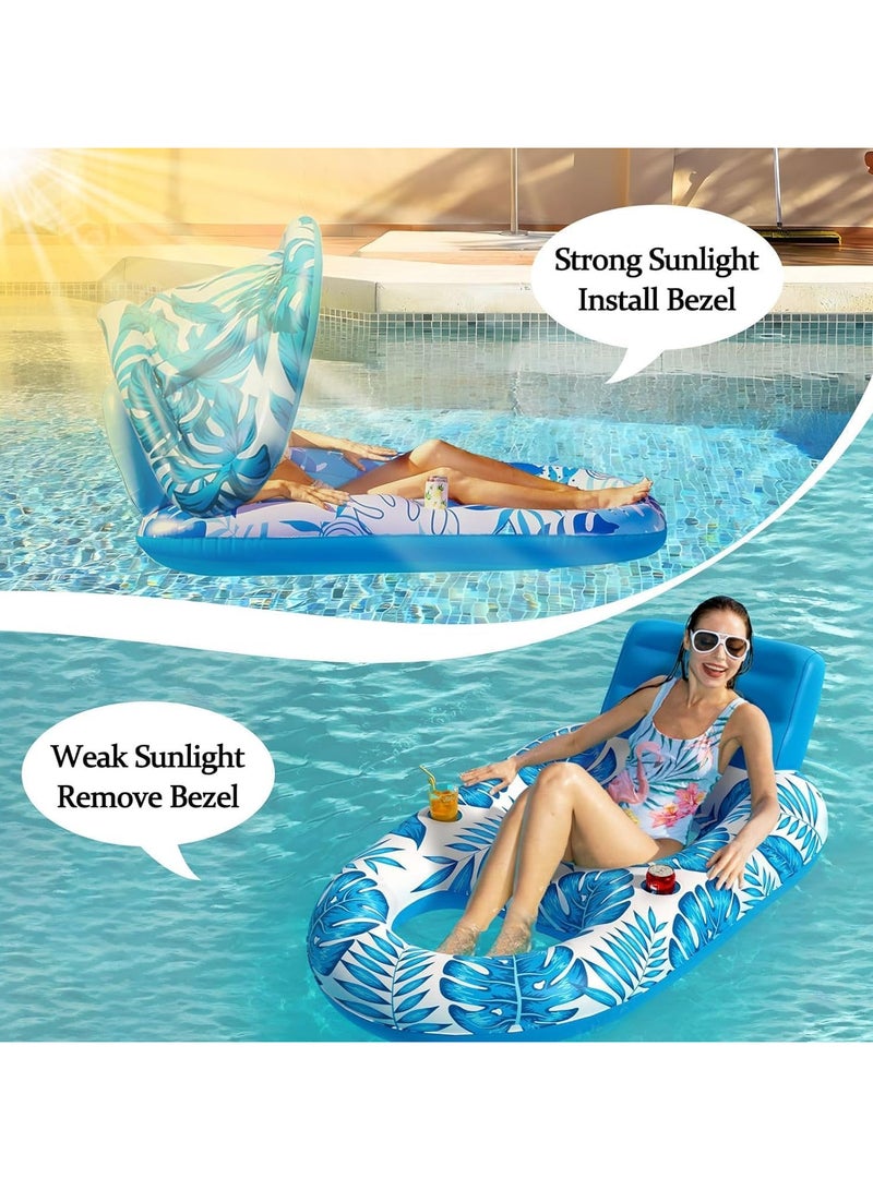 Swimming Hammock Pool Float, Multi-Purpose 4-in-1 Water Floating Chair Rafts (Saddle, Lounge Chair, Hammock, Drifter) for Swimming Pool, Pool Floats Chair Inflatable Floating Bed