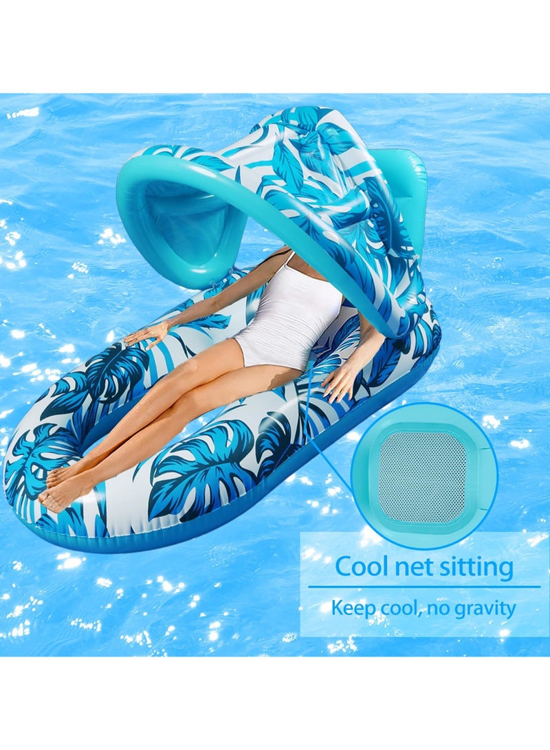 Swimming Hammock Pool Float, Multi-Purpose 4-in-1 Water Floating Chair Rafts (Saddle, Lounge Chair, Hammock, Drifter) for Swimming Pool, Pool Floats Chair Inflatable Floating Bed