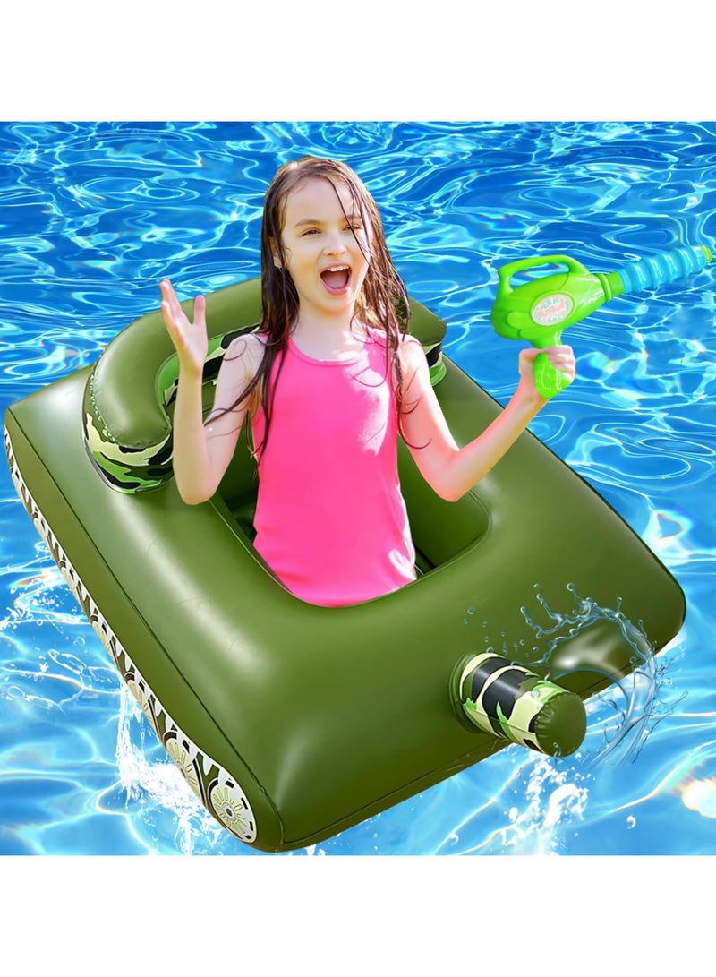 Inflatable Tank Pool Float,Toddler Pool Float,Swim Floaty Rafts Lake Beach Party Pool Toys,Inflatable Ride-on Pool Toys for Kids Ages 3-8
