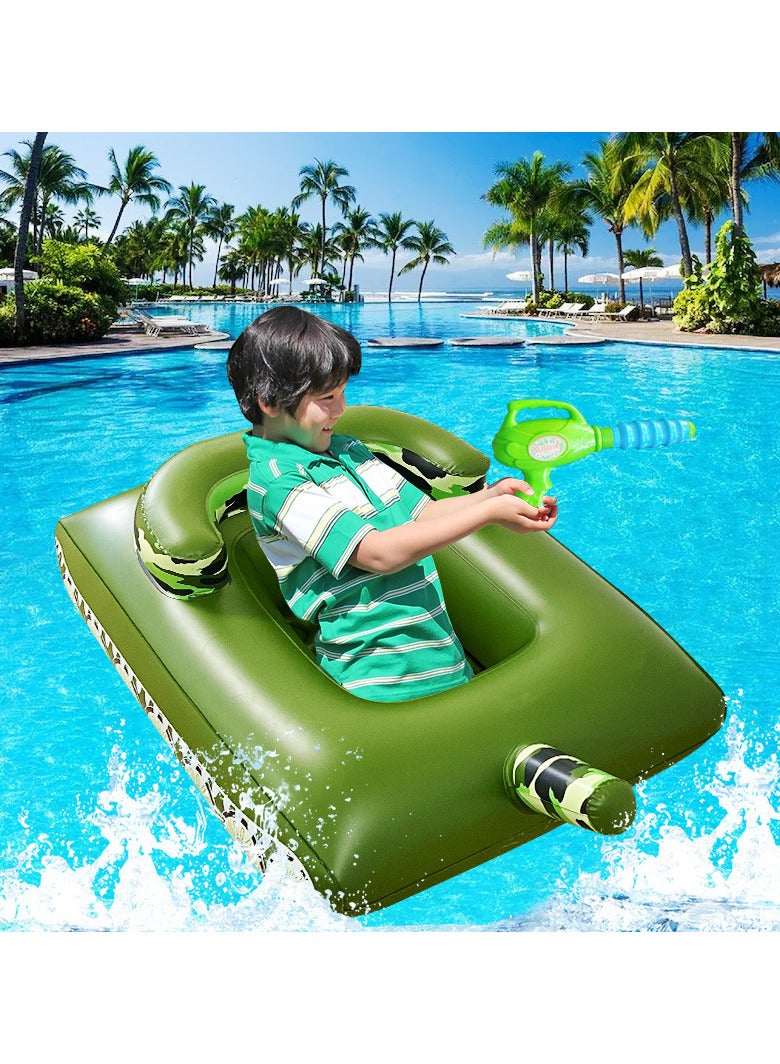 Inflatable Tank Pool Float,Toddler Pool Float,Swim Floaty Rafts Lake Beach Party Pool Toys,Inflatable Ride-on Pool Toys for Kids Ages 3-8