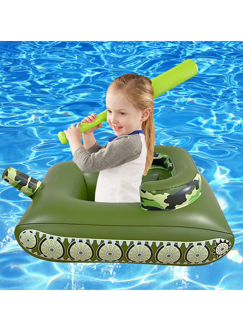 Inflatable Tank Pool Float,Toddler Pool Float,Swim Floaty Rafts Lake Beach Party Pool Toys,Inflatable Ride-on Pool Toys for Kids Ages 3-8