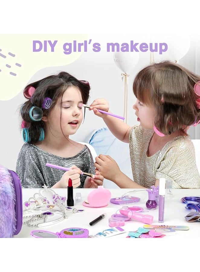 Kids Makeup Kit for Girls Unicorn Set Real Washable Make up Little Girl Princess Toddler Kid Birthday Gifts Toys Girls 3 4 5 6 7 8 9 10 Year Old