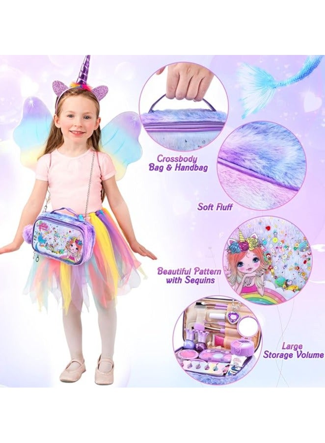 Kids Makeup Kit for Girls Unicorn Set Real Washable Make up Little Girl Princess Toddler Kid Birthday Gifts Toys Girls 3 4 5 6 7 8 9 10 Year Old