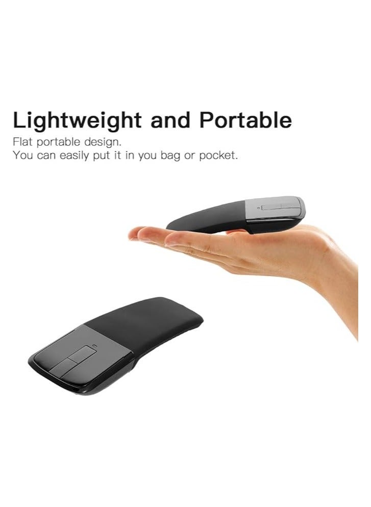 Wireless Foldable Arc Touch Gaming Mouse With USB Receiver, Soft Touch