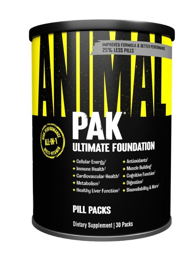 Animal Pak ,Ultimate Foundation, Pill Packets,30Packets