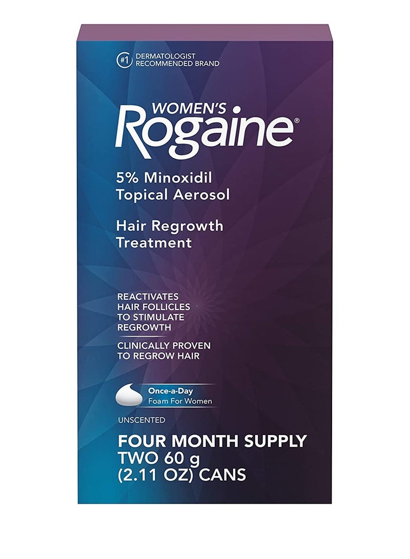 Women's 5% Minoxidil Foam 4-Month Supply White 60+60grams