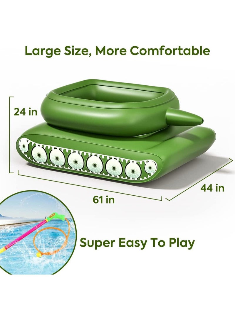 Tank Inflatable Pool Floats, Pool Floaties with Water Squirt Gun, Inflatable Tank Float with Cannon for Kids and Adults, Giant Inflatable Pool Floats for Adults