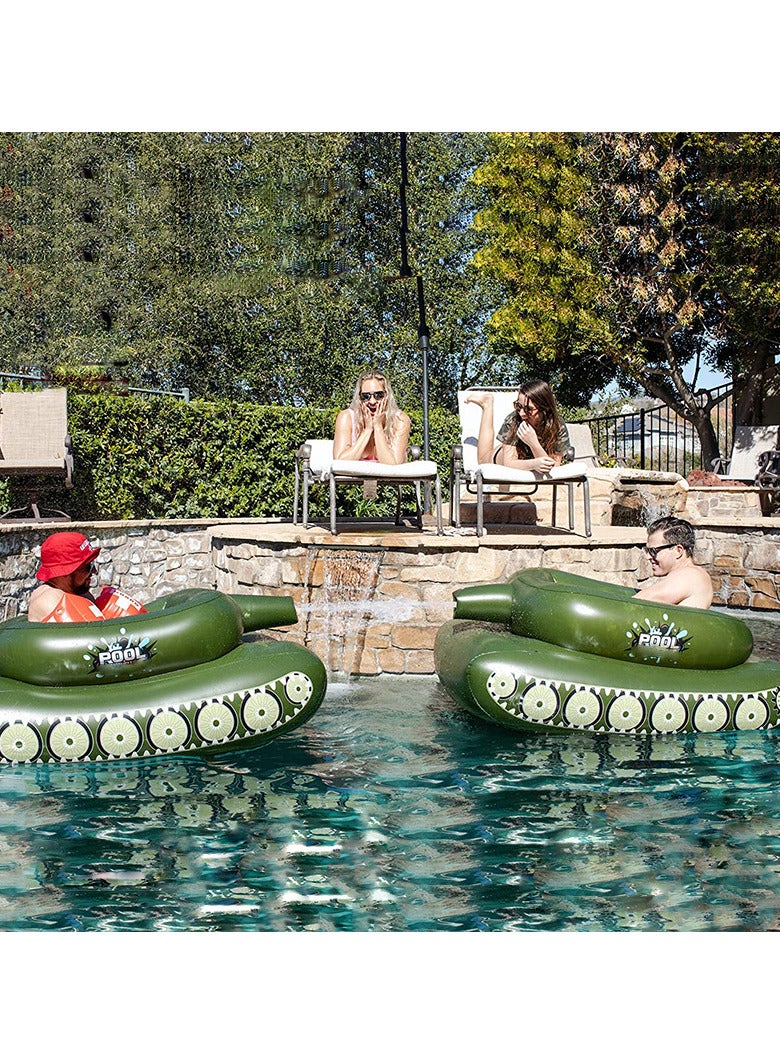 Tank Inflatable Pool Floats, Pool Floaties with Water Squirt Gun, Inflatable Tank Float with Cannon for Kids and Adults, Giant Inflatable Pool Floats for Adults
