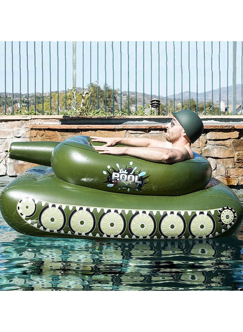 Tank Inflatable Pool Floats, Pool Floaties with Water Squirt Gun, Inflatable Tank Float with Cannon for Kids and Adults, Giant Inflatable Pool Floats for Adults