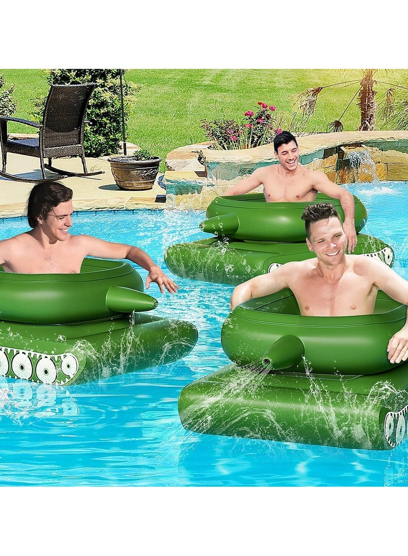 Tank Inflatable Pool Floats, Pool Floaties with Water Squirt Gun, Inflatable Tank Float with Cannon for Kids and Adults, Giant Inflatable Pool Floats for Adults