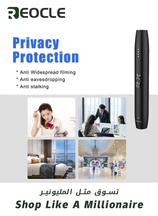 Decent Hidden Camera Detectors T8 Wireless Signal Detector Portable Wireless Bug Detector with Ultra-long Standby Checking and Scanning Hotel Camera Signal Detector Black