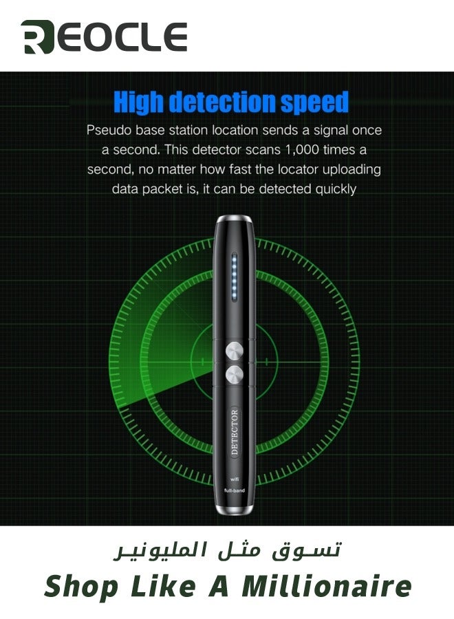 Decent Hidden Camera Detectors T8 Wireless Signal Detector Portable Wireless Bug Detector with Ultra-long Standby Checking and Scanning Hotel Camera Signal Detector Black