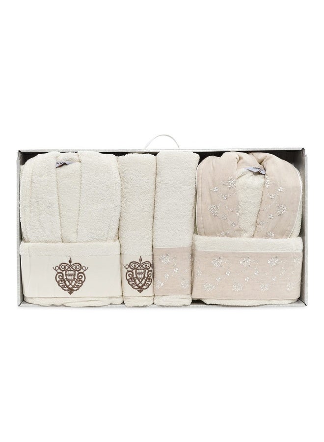 Ritzy 6-Piece Family Towel Set, Ivory