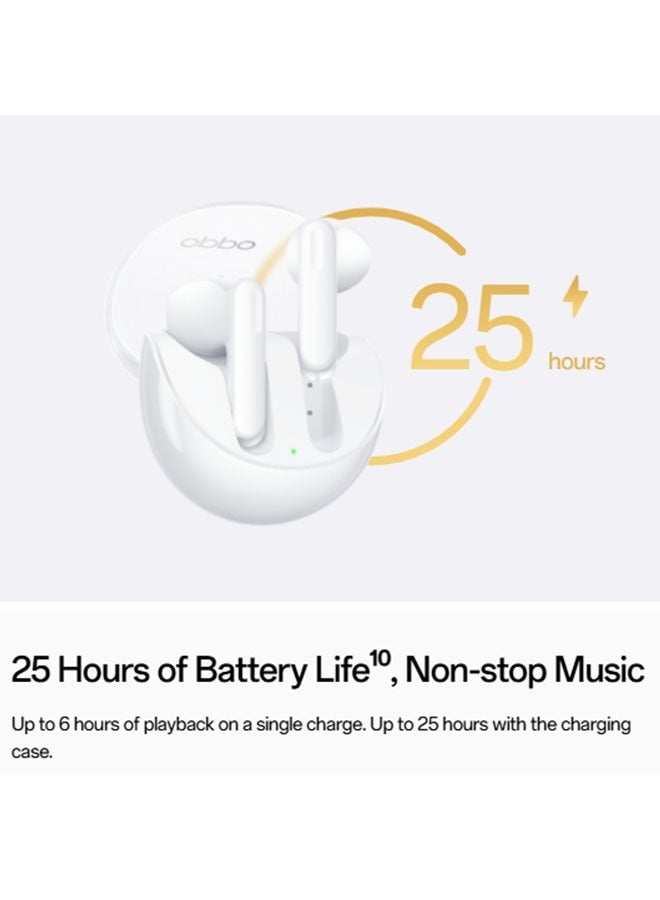 Enco Air 3 White Wireless Headphone Bluetooth 5.3 IP54 Dust and Water Resistance 13.4mm Large Composite Driver White