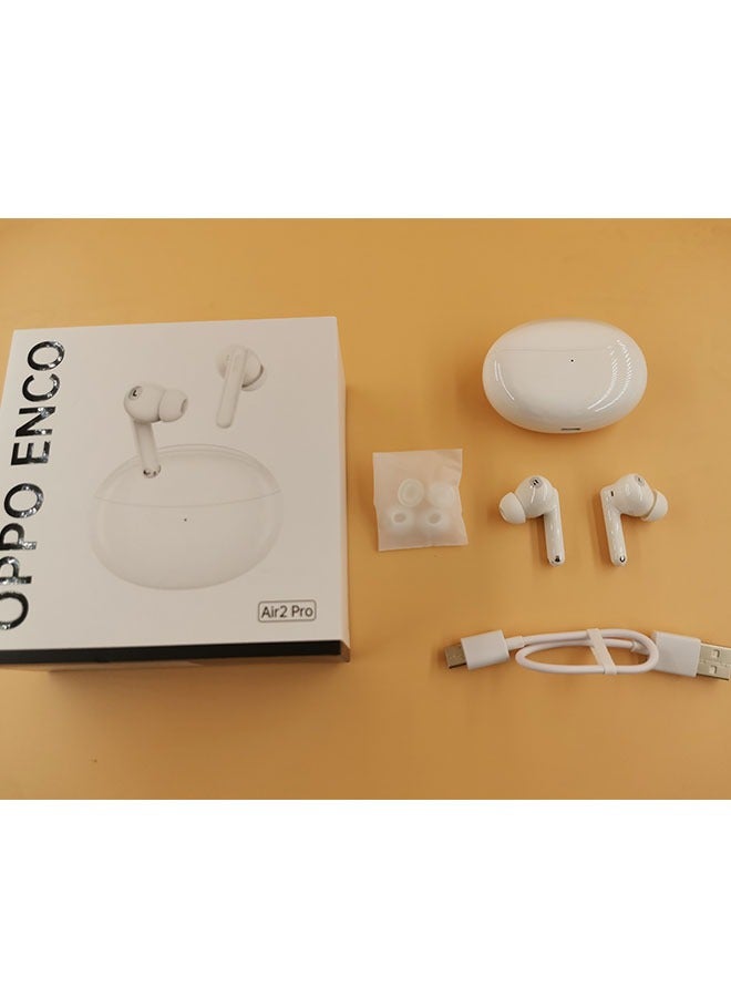 Enco Air 2 Pro WhiteTWS Earphone Bluetooth 5.2 Active Noise Cancelling Wireless Headphone 28H Battery Life White