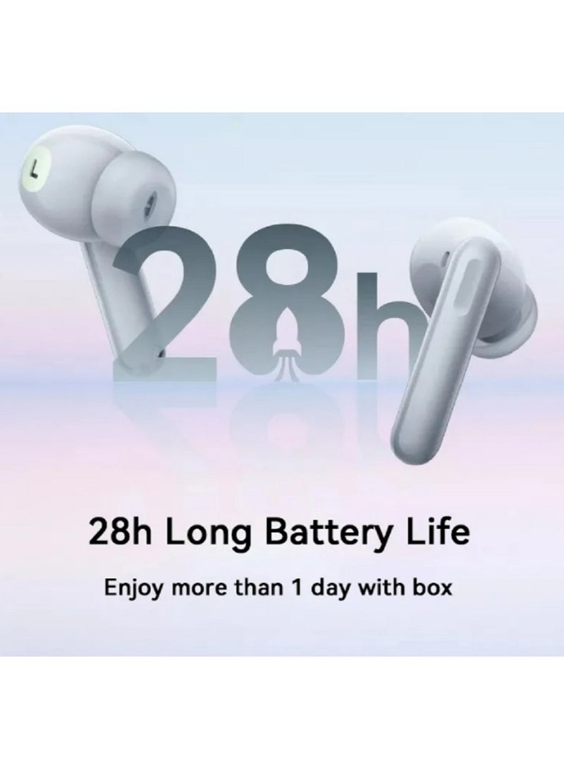 Enco Air 2 Pro WhiteTWS Earphone Bluetooth 5.2 Active Noise Cancelling Wireless Headphone 28H Battery Life White
