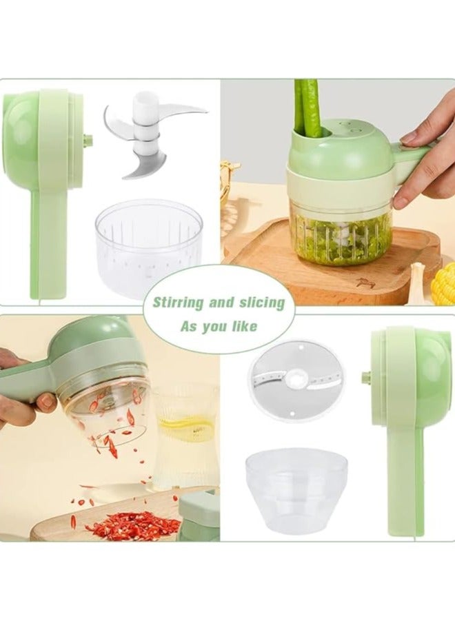 Electric Vegetable Cutter Set - 4 in 1 Portable, Rechargeable, Wireless Food Processor & Chopper Machine for Pepper, Garlic, Onion, Celery & Meat