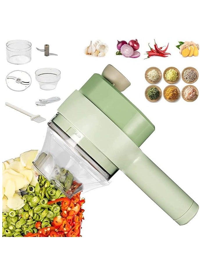 Electric Vegetable Cutter Set - 4 in 1 Portable, Rechargeable, Wireless Food Processor & Chopper Machine for Pepper, Garlic, Onion, Celery & Meat