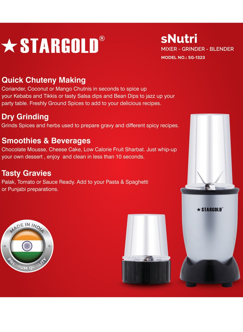 Countertop Blender 2 Piece 450W High Speed Motor With Razor Sharp Blades