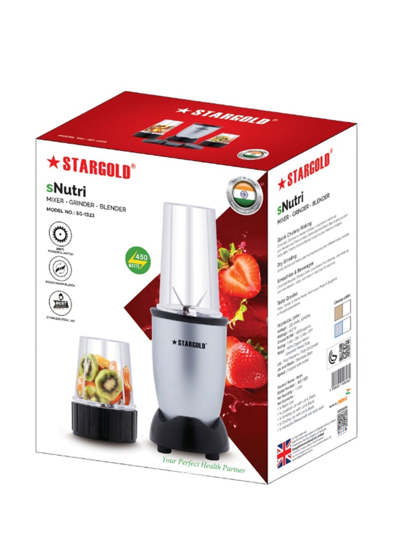 Countertop Blender 2 Piece 450W High Speed Motor With Razor Sharp Blades