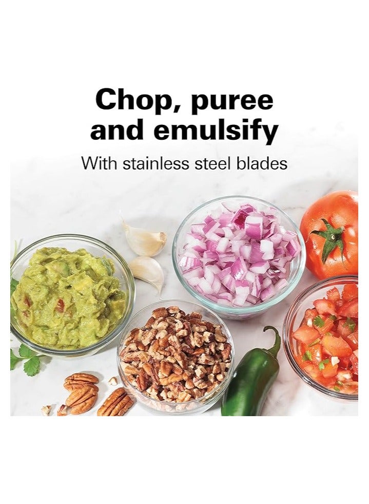 Food Chopper, 710 ml / 3 cup capacity, 350W, chop, puree, emulsify, easy cleaning with removable bowl and blade, cord wrap for easy storage, 72850-ME