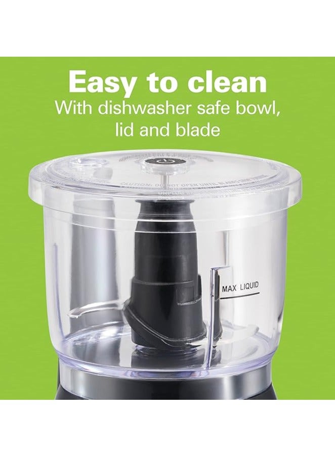 Food Chopper, 710 ml / 3 cup capacity, 350W, chop, puree, emulsify, easy cleaning with removable bowl and blade, cord wrap for easy storage, 72850-ME