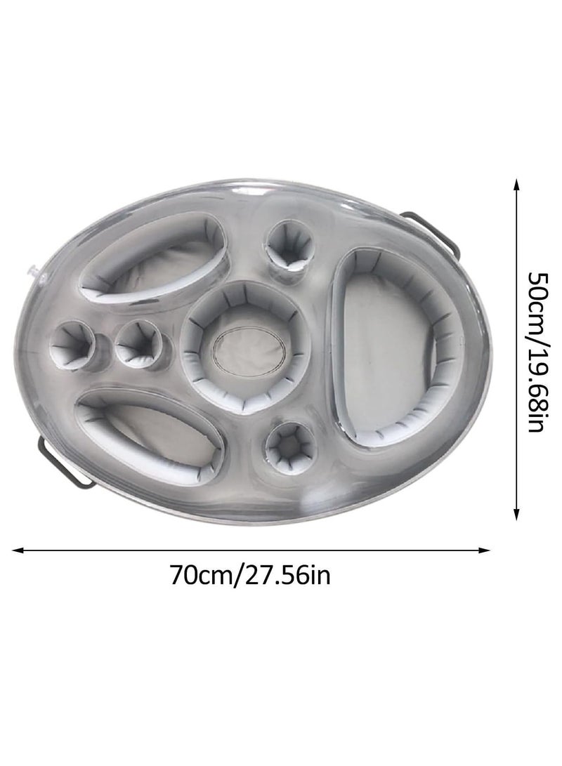 Inflatable Beer Table Pool Float Summer Water Party Air Mattress Ice Bucket Serving Salad Bar Tray Food Drink Holder,Indoor Outdoor BBQ Picnic Pool Party Supplies