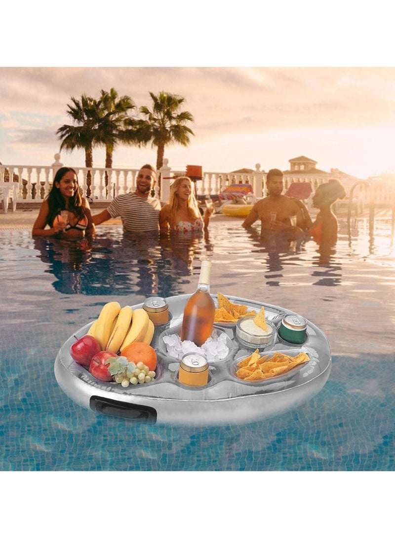 Inflatable Beer Table Pool Float Summer Water Party Air Mattress Ice Bucket Serving Salad Bar Tray Food Drink Holder,Indoor Outdoor BBQ Picnic Pool Party Supplies