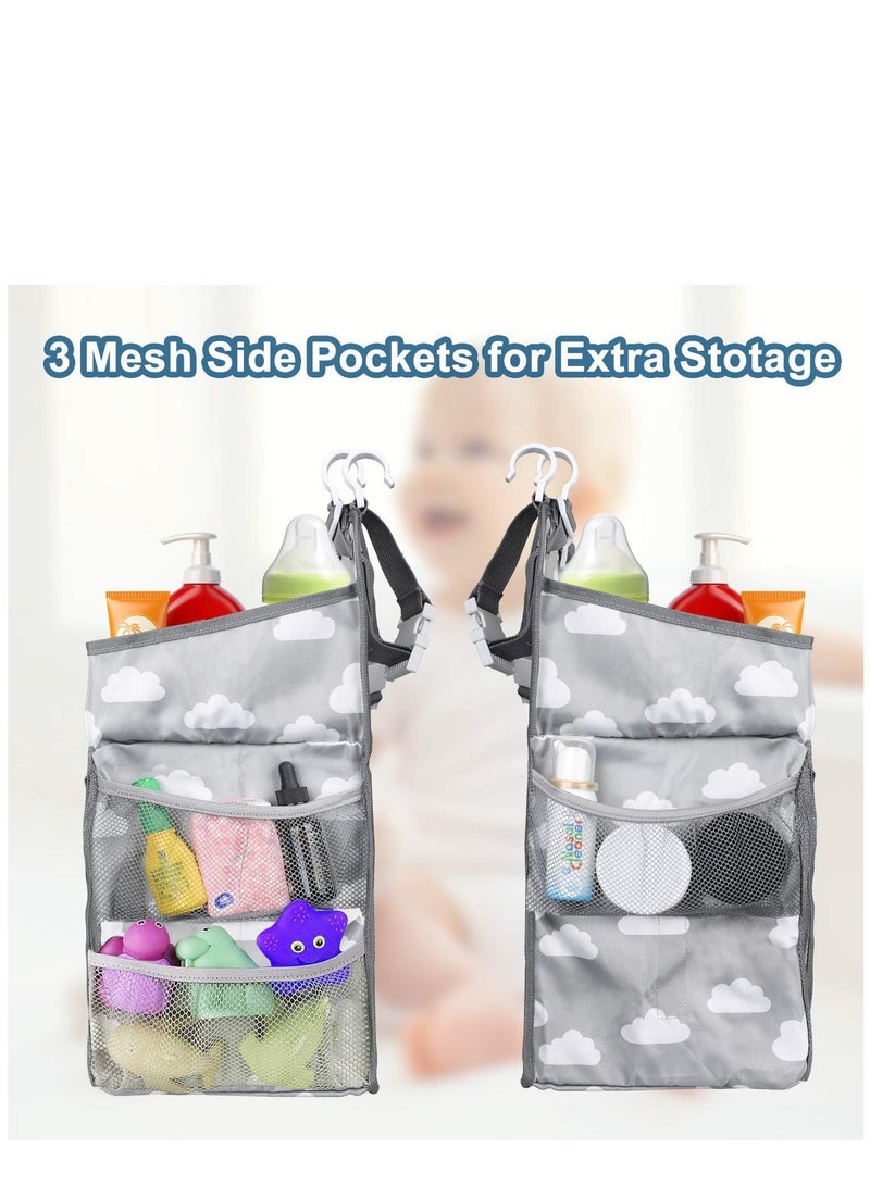 Nursery Organisers Crib Nappy Organiser Hanging Diaper Caddy Stacker Organizer Holder Beside Storage Bag for Toys Diaper Nappies Towels Clothes